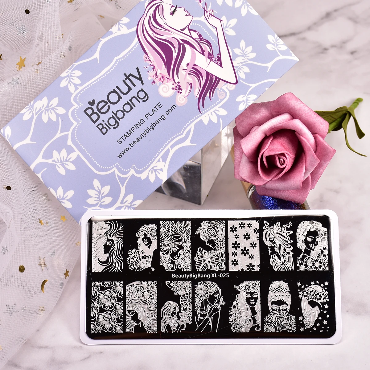 Beautybigbang пластины для штамповки ногтей набор 3 шаблонов+ штамп для ногтей+ штамповка пластин сумка+ пилочка для ногтей Аксессуары для инструментов