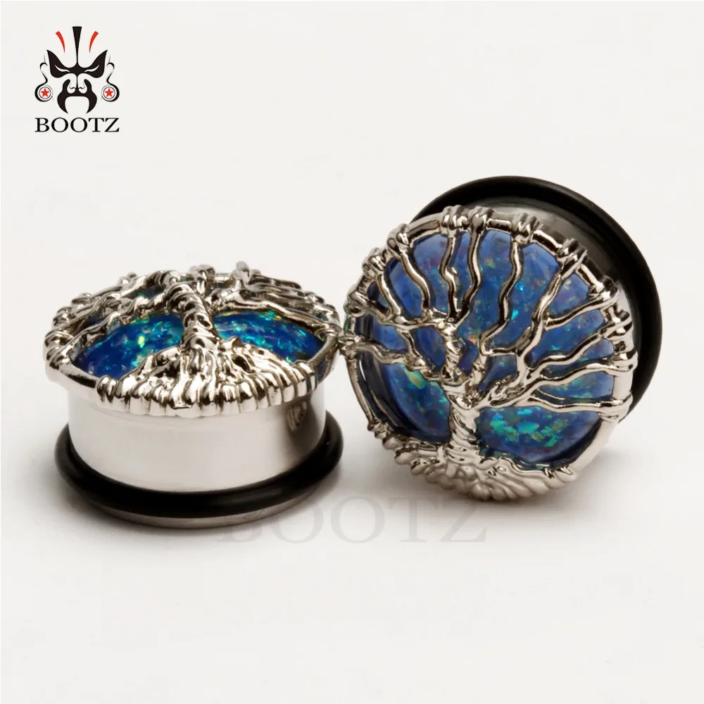 Piercing jewelry Ear piercing jewelry Body piercing jewelry Body jewelry KUBOOZ Ear Plug Tunnels Gauges Piercing Body Jewelry Wishing Tree Stainless Steel Expander Stud Fashion Jewelry 00G 10mm to 25mm