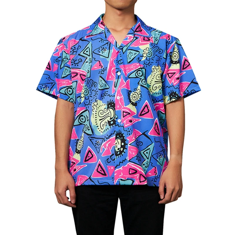 HJS01322 Модная мужская рубашка в Корейском стиле с цветочным принтом, Chemise Homme Longue, тонкие хип-хоп блузки, мужские повседневные рубашки с коротким рукавом - Цвет: HJS01322
