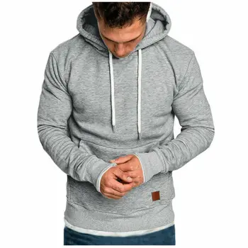 

Men Casual Long Sleeve Plain Pullover Hooded Hoodies Shirts Tops Soft Autumn Sweatshirts Without Sports Running Wear