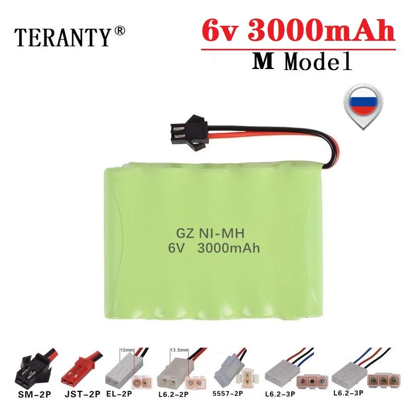 Обновленный никель-металлогидридный аккумулятор 6 в 3000 мАч для игрушечных