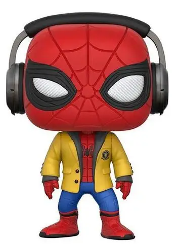 Funko Pop Avengers Spiderman 265 с гарнитурой Человек-паук возвращение на родину 10 см Человек-паук фигурка коллекция виниловая кукла модель игрушки