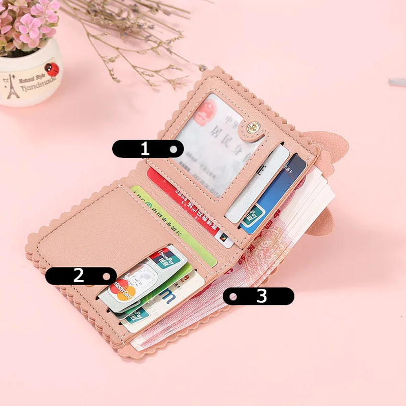 Новые модные женские кошельки Kawaii, милый кролик, держатель для карт, маленький кошелек, женский короткий дизайнерский Кошелек для монет, кошелек для девушек, держатель для денег