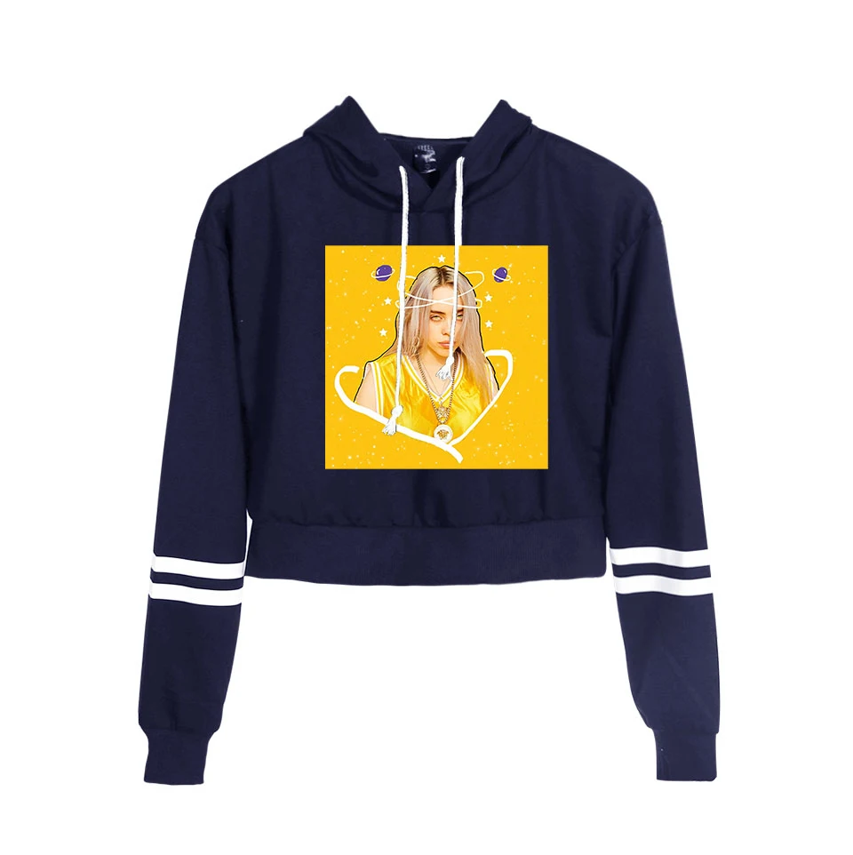 Billie Eilish Navel-Hoody женская новая крутая модная Толстовка с принтом музыка Senorita Billie Eilish Kawaii Navel-Hoodies топы для девочек