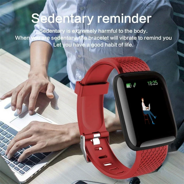 Reloj inteligente D13 116 Plus, pulsera inteligente deportiva con control del ritmo cardíaco, pulsera inteligente a prueba de agua para Android iOS 2