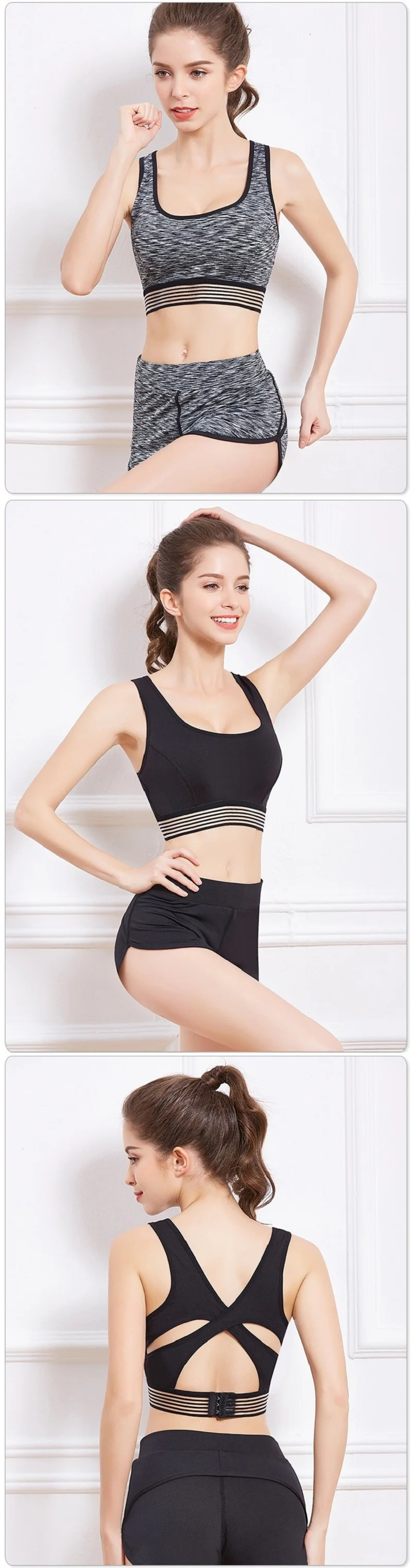 BOUSSACUnderwear, сексуальный бюстгальтер с перекрестными ремешками для спортзала, спортивный бюстгальтер для женщин, беспроводной бюстгальтер для йоги, для фитнеса, топ с подкладкой, пуш-ап, бюстгальтер, спортивная одежда