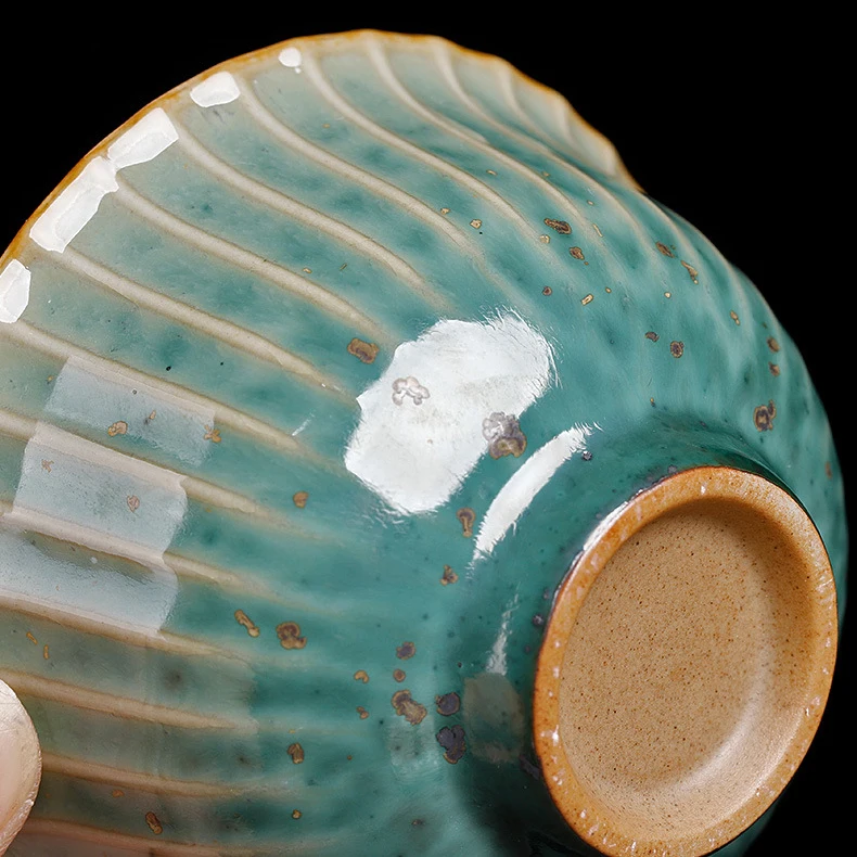 140ml Green Glaze Kiln Change Gaiwan Vintage Ceramic Kung Fu Tea Bowls Master Cup Pu'er Tea Tureen Cup Teapots Bowl With Lid