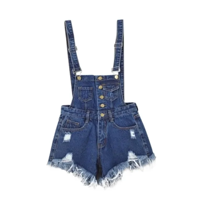 Women Denim Playsuits Salopette Straps Cotton Short Rompers Womens