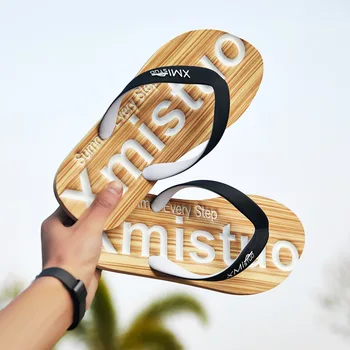 

Summer Men's Flip Flops Slip Wear On Breathable Beach Slippers Casual Lightweight Jelly Soft Bottom Flat Slippers Men Size 39-44