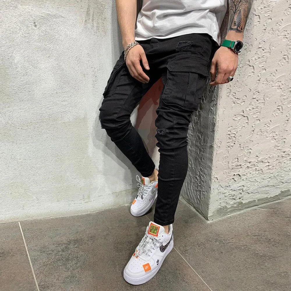 Mens Stretchy Skinny Ripped Jeans Men Slim Fit Denim High Quality Jean Fashion Sweatpants Hip hop Trousers Jogger Pencil Pants