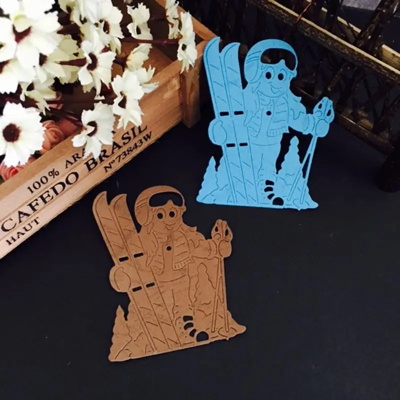 

1Set Christmas Ski Metal Cutting Dies Stencil DIY Scrapbooking Album Stamp Paper Card Embossing Crafts Decor