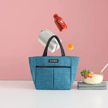 

New Fashion Simple Lunch Box Bag Picnic Bag Cold Thick Insulation Bag Cotton Aluminum Foil Portable Office Lunch Bag For Women