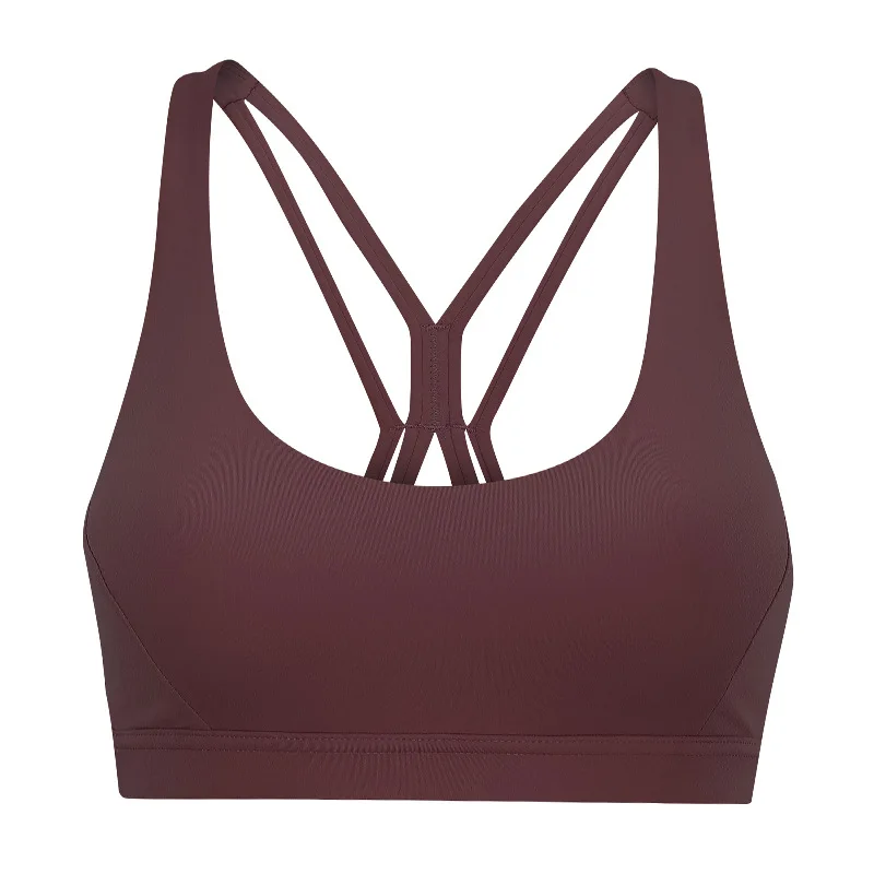Бесшовный Gymwear спортивный бюстгальтер с мягкой спинкой для йоги, укороченный топ, профессиональная тренировка, бегущий бюстгалтер, ударопрочный - Цвет: Фиолетовый