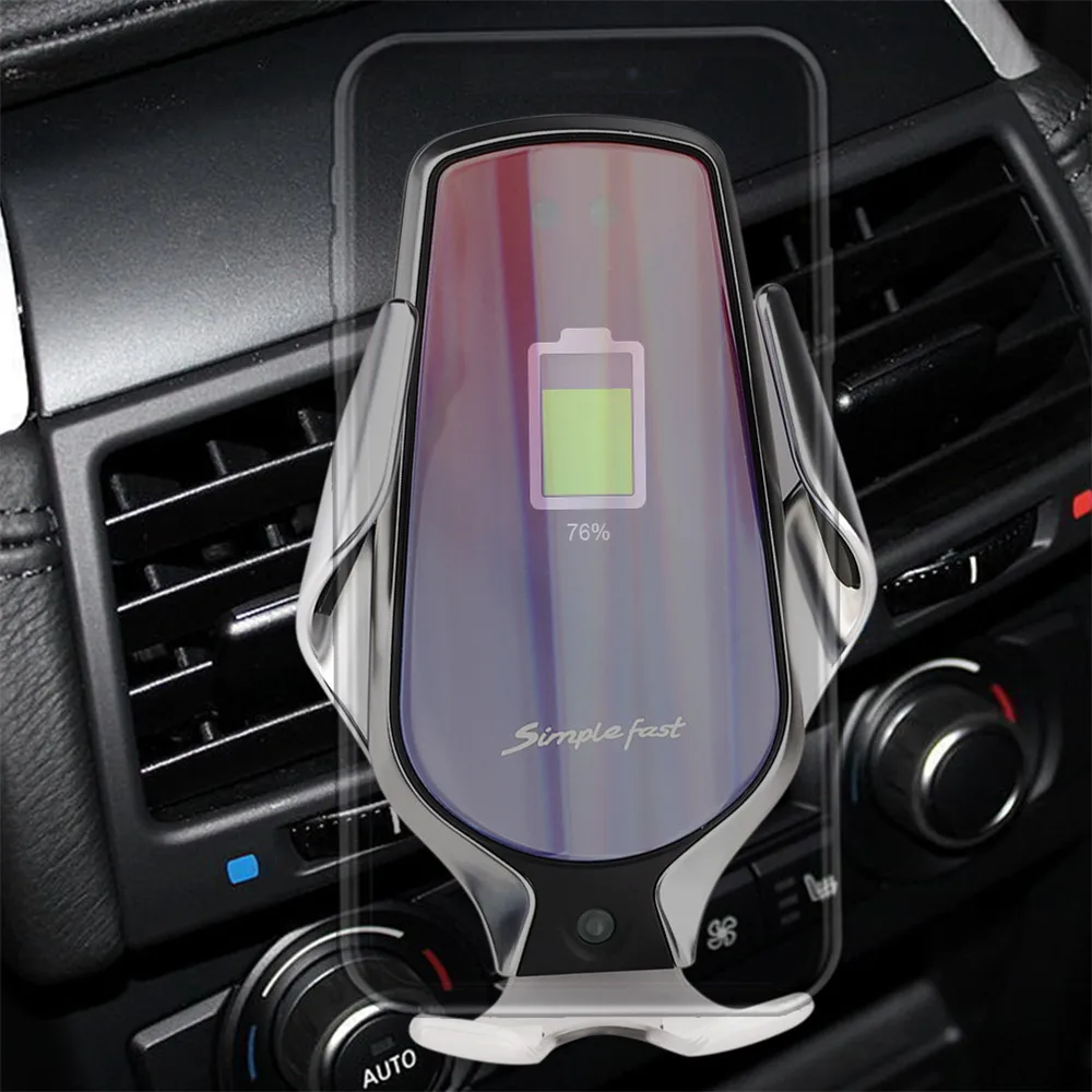 R9 smart sensor автомобильный беспроводной зарядный держатель для телефона простое Быстрое беспроводное зарядное устройство для huawei для iPhone X/8/XS/11 Pro Max