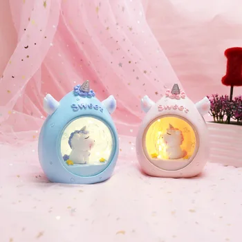

Cute Cartoon Unicorn LED Night Light Baby Kids Bedside Table Lamp Home Decor Resin Unicorn Light For Kids Girls Birthday Gifts