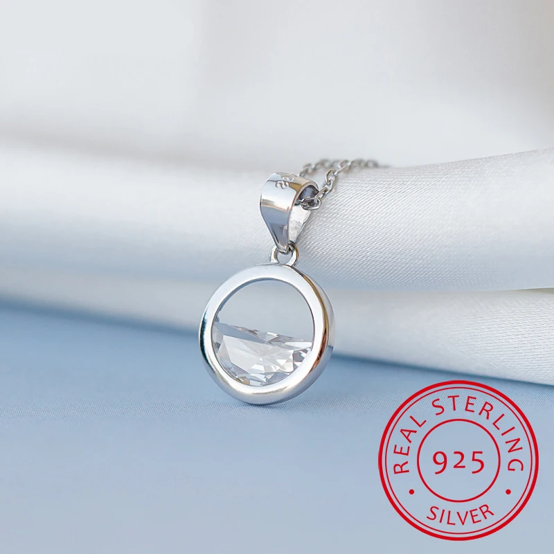 925 Sterling Silver Cubic Zirconia Round Circle Water Choker Necklaces For Women Wedding Statement Jewelry
