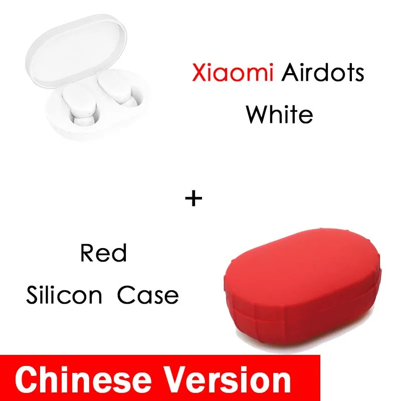 Оригинальные Xiao mi Red mi AirDots Bluetooth наушники Молодежная версия стерео mi ni Беспроводная Bluetooth 5,0 гарнитура с mi c наушниками - Цвет: CN white N Red