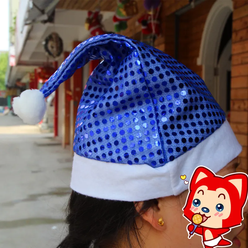 Christmas Beanie Hat Five Colors Santa Claus Sequins Hats Caps Christmas Decor Adult Hats Xmas New Year's Gifts Home Party Supplies Navidad