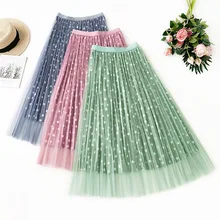 Foamlina горошек лоскутный принт винтажная юбка Женская мода осень зима эластичная талия миди бархатная плиссированная юбка