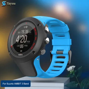 

Yayuu Rubber Silicone Replacement watch band For Suunto Ambit 3 Watch Accessory Wrist Strap Metal Clasp Compatible Sport Bands