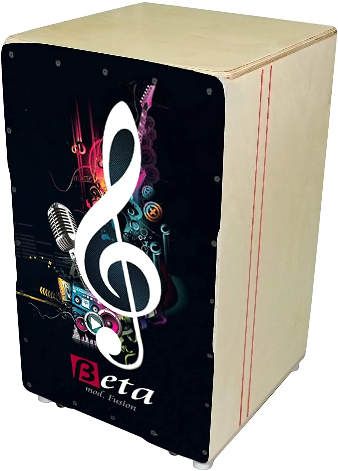 Camaron BETA Mod Caja tamaño estándar | Cajón flamenco de percusión sonido semiprofesional personalizada fabricada 100% en abedul negro adultos 