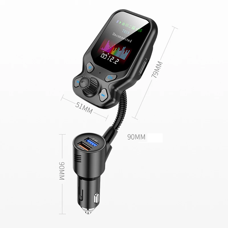 Bluetooth 5,0 FM передатчик автомобильный комплект 1.77In экран беспроводной FM Радио MP3 плеер адаптер AUX U диск TF карта Mp3