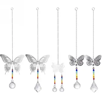 

1PC Craft Accessories Butterfly Shaped Prisms Hanging Sun Catchers Outdoor Crystal Pendant Gift Home Window Decorative Indoor