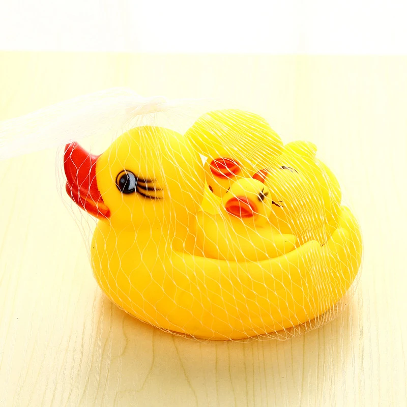 4pc/lot Rubber Yellow Ducks Bathing Musical Toys for Children Baby Water Games Kids Summer Swimming Pools Boys Girls Fun Gifts