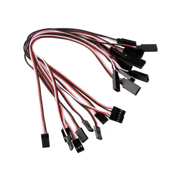 

NUOLUX 10pcs/set 32cm 3-pin Male to Female Remote Control Servo Extension Lead Wire Cable (Black & White & Red)