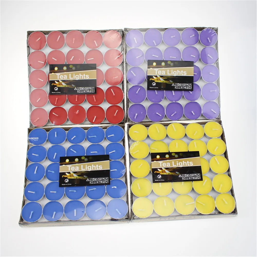 

50pcs/lot Wedding Tea Wax Smokeless Candles Aromatherapy Candle Wax Small Candle for Romantic Propose Marriage