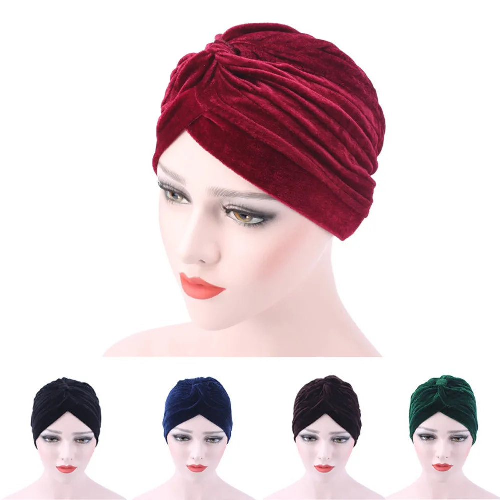 Женские вельветовые кепки, женские мусульманские одноцветные кепки с рюшами, повседневные простые элегантные удобные женские кепки для взрослых