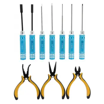 

10pcs High Precision Hex Screwdriver Screw Driver Tool Kit Slot Wrench Set For RC Car Plane Transmitter Repair Tools