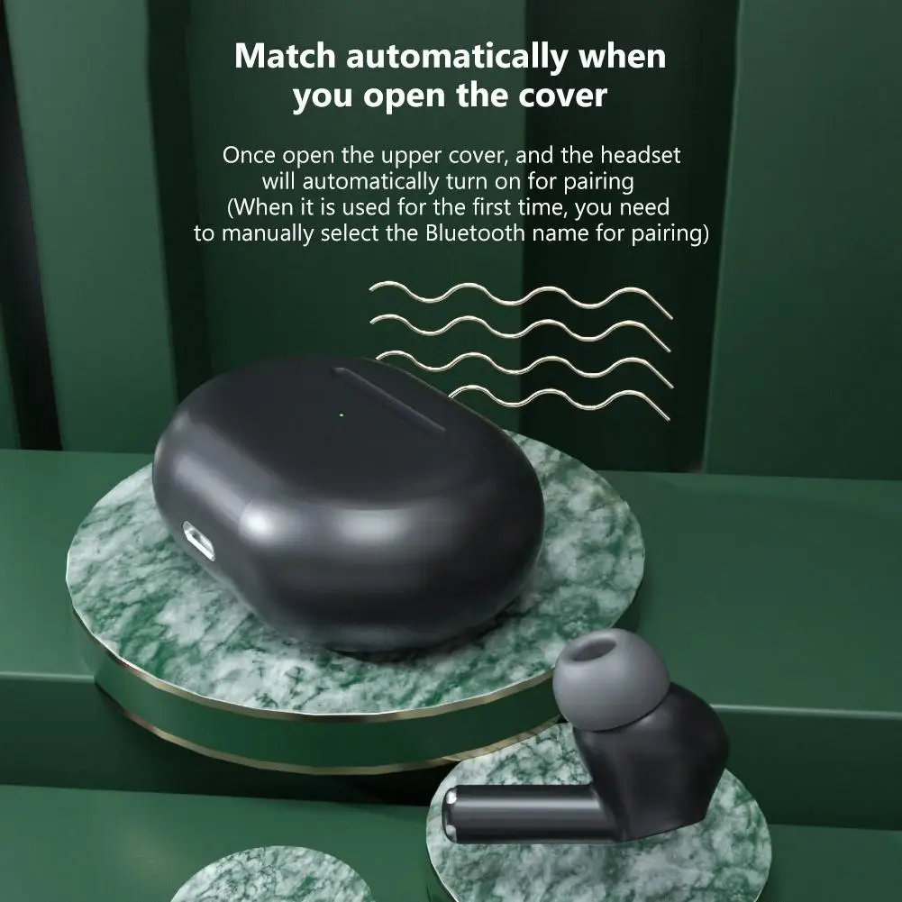 A1 TWS Bluetooth 5 0 Wireless In ear Earphones HiFi Earbuds with Charging Box supports finger touch stable connection