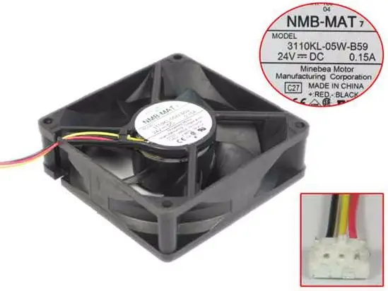 

NMB-MAT 3110KL-05W-B59 C27 Вентилятор охлаждения сервера DC 24V 0.15A 80x80x25mm 3-проводной
