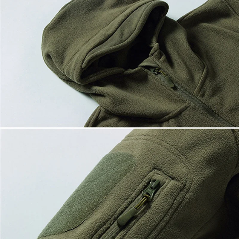 Военная Удобная флисовая куртка для мужчин, армейская поляризационная ветровка, мужская верхняя одежда с несколькими карманами, пальто с капюшоном для мужчин