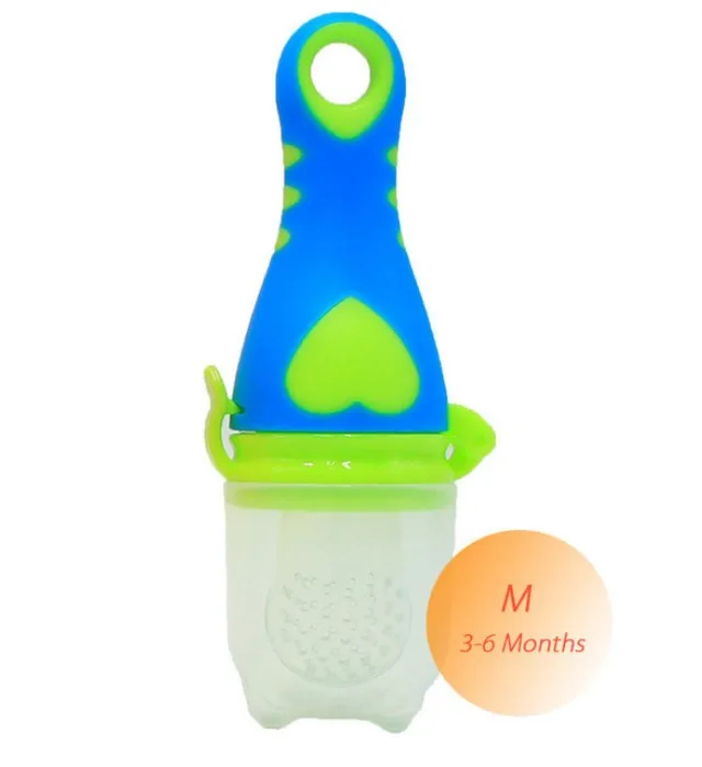 Blue M 1 шт., Детская соска в форме сердца, кормушка для фруктов, соски для кормления, безопасные детские принадлежности, соска, бутылочки - Цвет: Blue M
