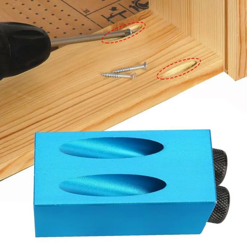 

Blue Hole Locator Oblique Set Pocket Jig Kit Guide Drilling Angle Craft
