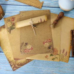 Ensemble d'enveloppe Kraft Vintage, bloc de lettres, papier d'écriture avec corde, pour la saint valentin, amour, Invitation, 1 paquet 