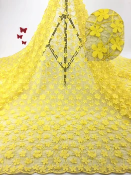 

Nigerian lace fabric 2019 high quality lace African tulle lace fabric French net lace wedding dress J0420