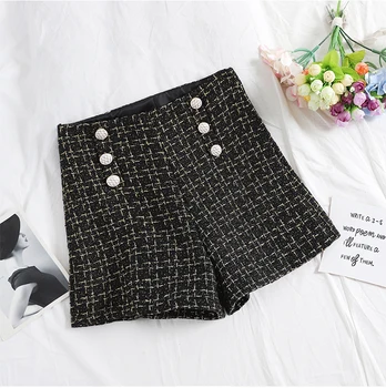 

2020 summer new women shorts double breast high waist wide leg sexy short shorts lady shorts top quality