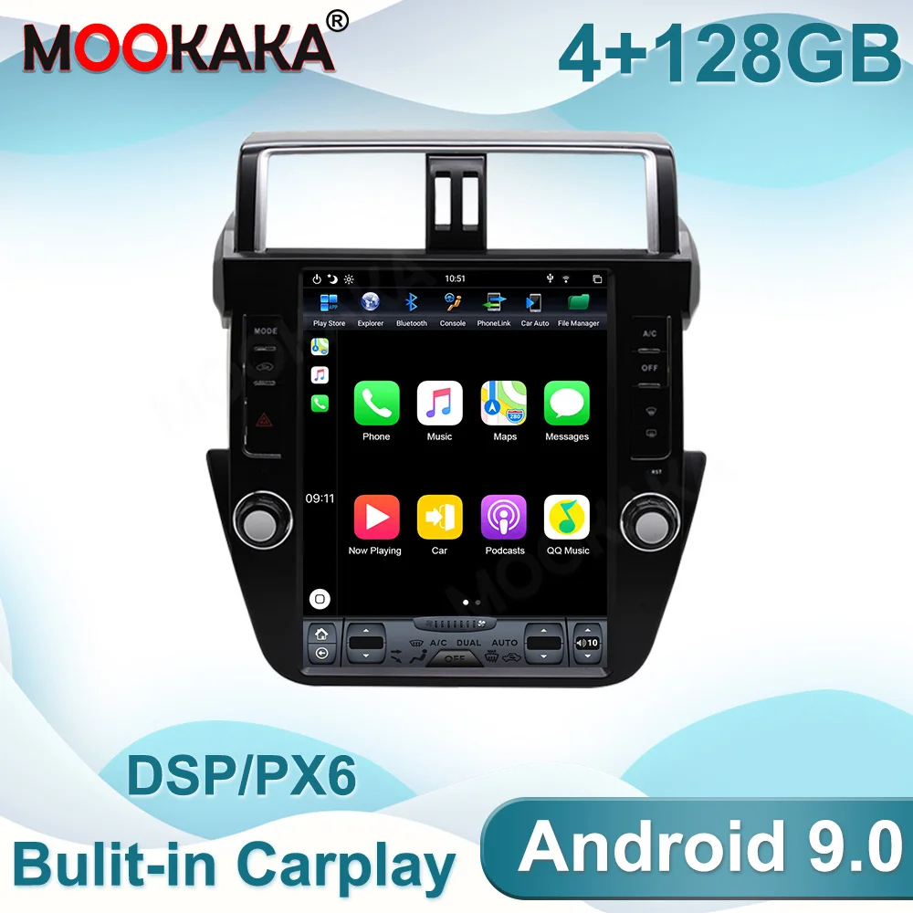

Автомобильный мультимедийный плеер на Android 9, экран Tesla для Toyota Land Cruiser Prado 150 2014-2017, GPS-навигация, видео, аудио, стерео