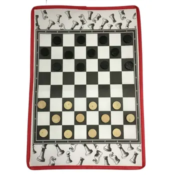 

Non-Woven Fabric Checkers/Draughts Folding Chessboard International Chess Set Travel Board Game Competition Toy