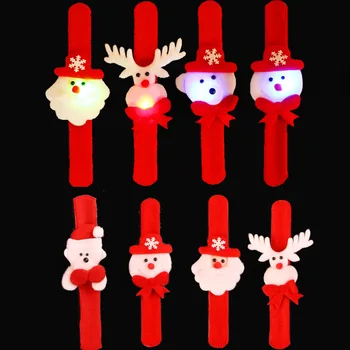 

Christmas Cute Animal Bear Snowman Xmas Santa LED Wristband Slap Bracelet Decor Children Gift