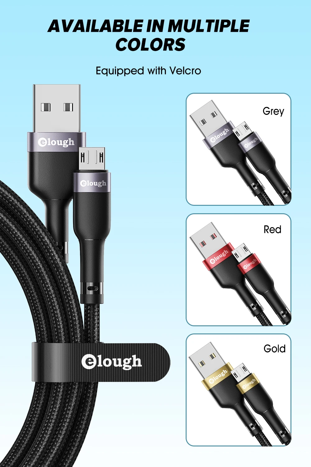 Elough Micro USB Cable 3A Fast Charging Phone Charger Micro Cable For Xiaomi Redmi Samsung Android Micro-USB Charging Data Cord android charger