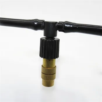 

20pc Adjustable Copper Atomizing Nozzle With 4/7mm Plastic Tee Joint Brass Watering Irrigation Nozzle Cooling Nozzle Garden Tool