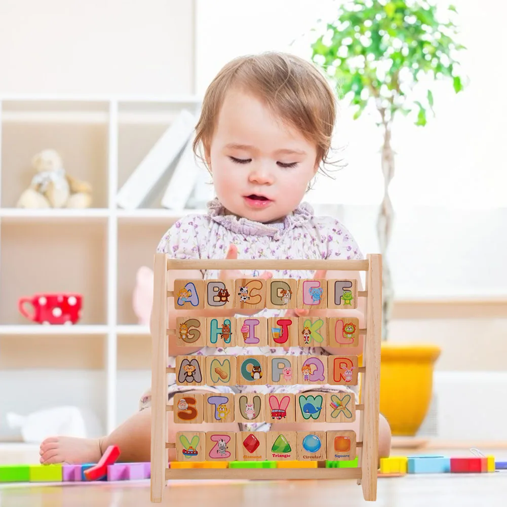 

Kids Educational Puzzle Toy Cultivate Hands-on and Thinking Skills Wooden Alphabet Flip Board Wisdom Development Toys