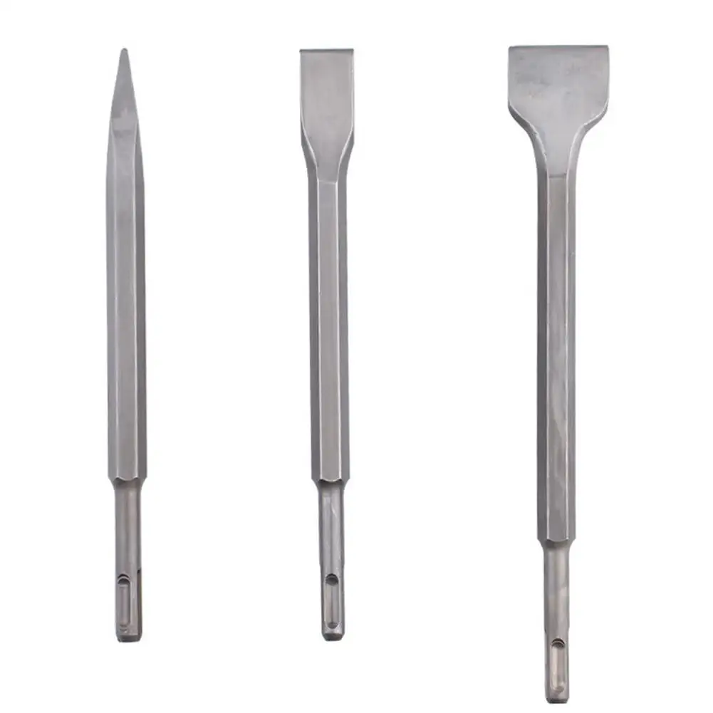 

AKDSteel 3Pcs/Set Multifunction Flat Chisel Point Chisel Drill Bit Set for SDS Plus Silver Color