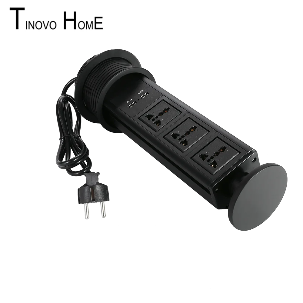 Pull розетка/круглый офисная розетка/алюминиевый сплав Кухня розетка/3 bit