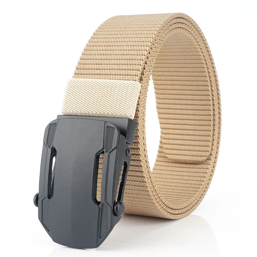 Luxury Canvas Men Belt High Quality Alloy Buckle Adjustable Tactical Belt For Jeans Male Casual Black Nylon Belts Free Shipping - Цвет: Khaki Belt