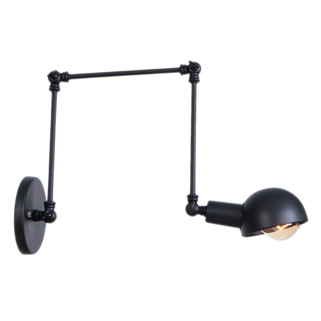 Black White Rust Wall Sconces Lamp 3 Swing Arms Adjustable Study Restaurant Art Lights Decorative Wall Light Sconce Fixture
